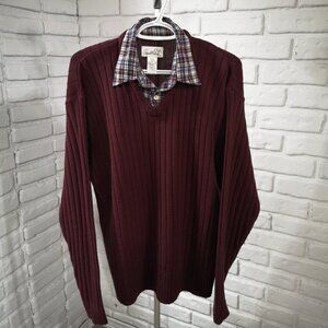 2 / $30.00 - Arnold Palmer Men's Size Medium Burgundy V-neck Sweater w/ Insert